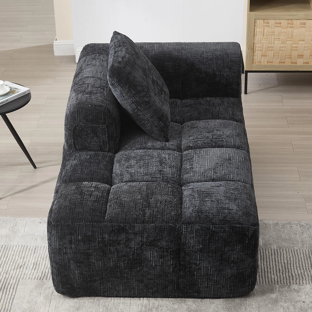 Chaise longue - Xylo - pronto uso con tasche laterali nero
