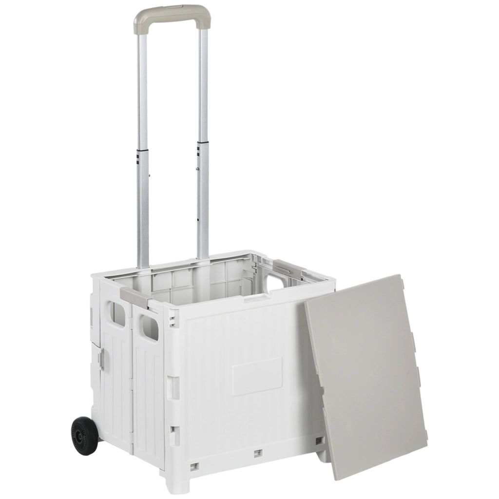 Carrello per la spesa con 2 ruote e manico regolabile ¨C Minimal ¨C 41,5x32,5x85 cm bianco
