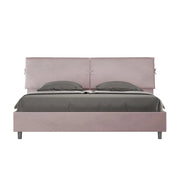BS COM Letto matrimoniale king size con rete imbottito 200x200 microfibra glicine