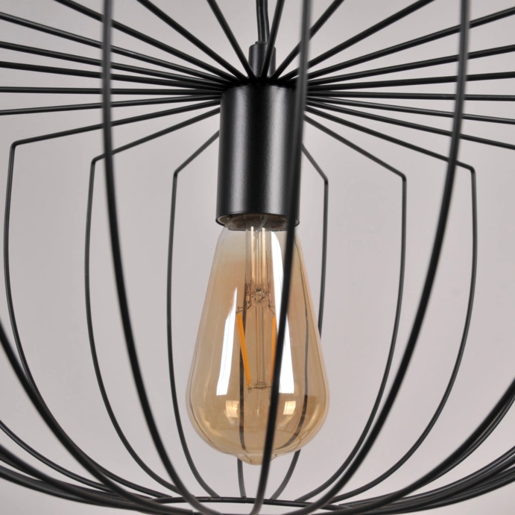 Lampada a sospensione loft nera Jasmina Ø40cm E27 Polux