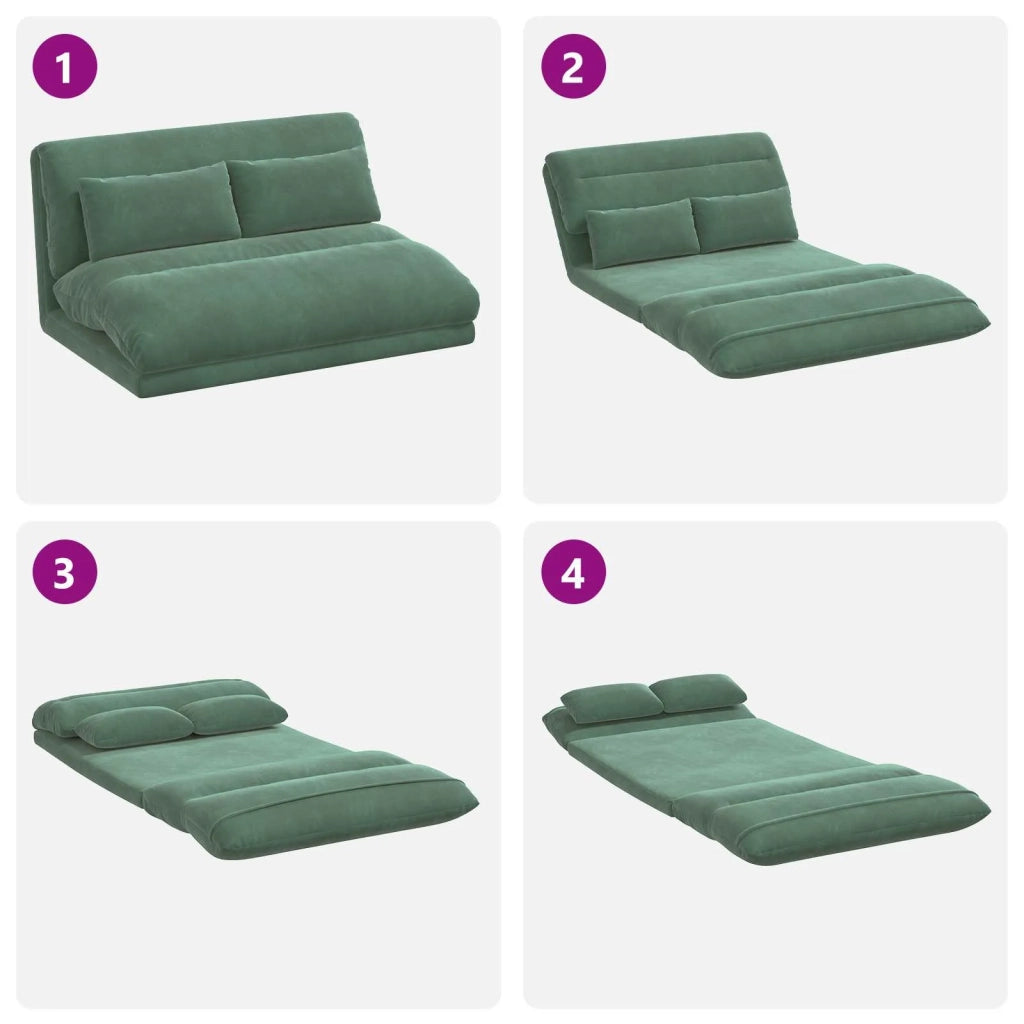 Sedia da Pavimento Verde Mare 110 x 82 x 55 cm Velluto 42028218