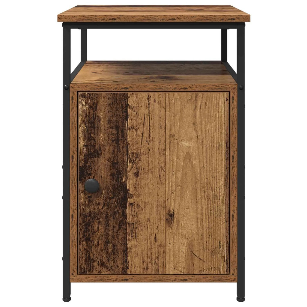 Comodino | Armadio da Notte | Mobiletto da notte con cassetto Legno antico Legno multistrato