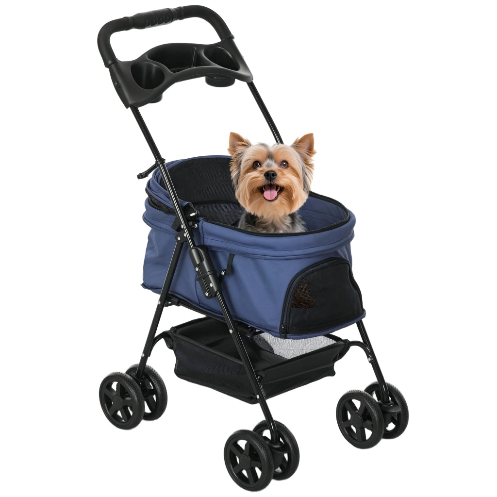 Casetta per Cani con Ruote e Finestre ¨C Minimal ¨C 67x45x96 Blu
