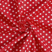 Tessuto di cotone con punti bianchi - Tessuto di cotone rosso a quadri per progetti DIY