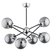 Plafoniera moderna nero/argento 6xE14 sfere fumé MAXY