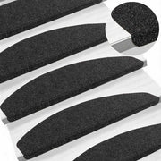 Tappetini per scale autoadesivi 15 pz | Gradini per Scale Nero 80 x 28 x 3,5 cm