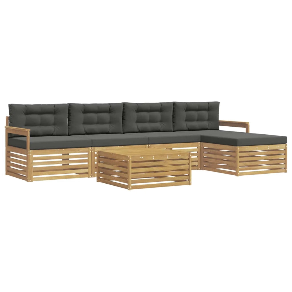 Set di divani da esterno 7 pz Bianco e Antracite Poliestere 3390352