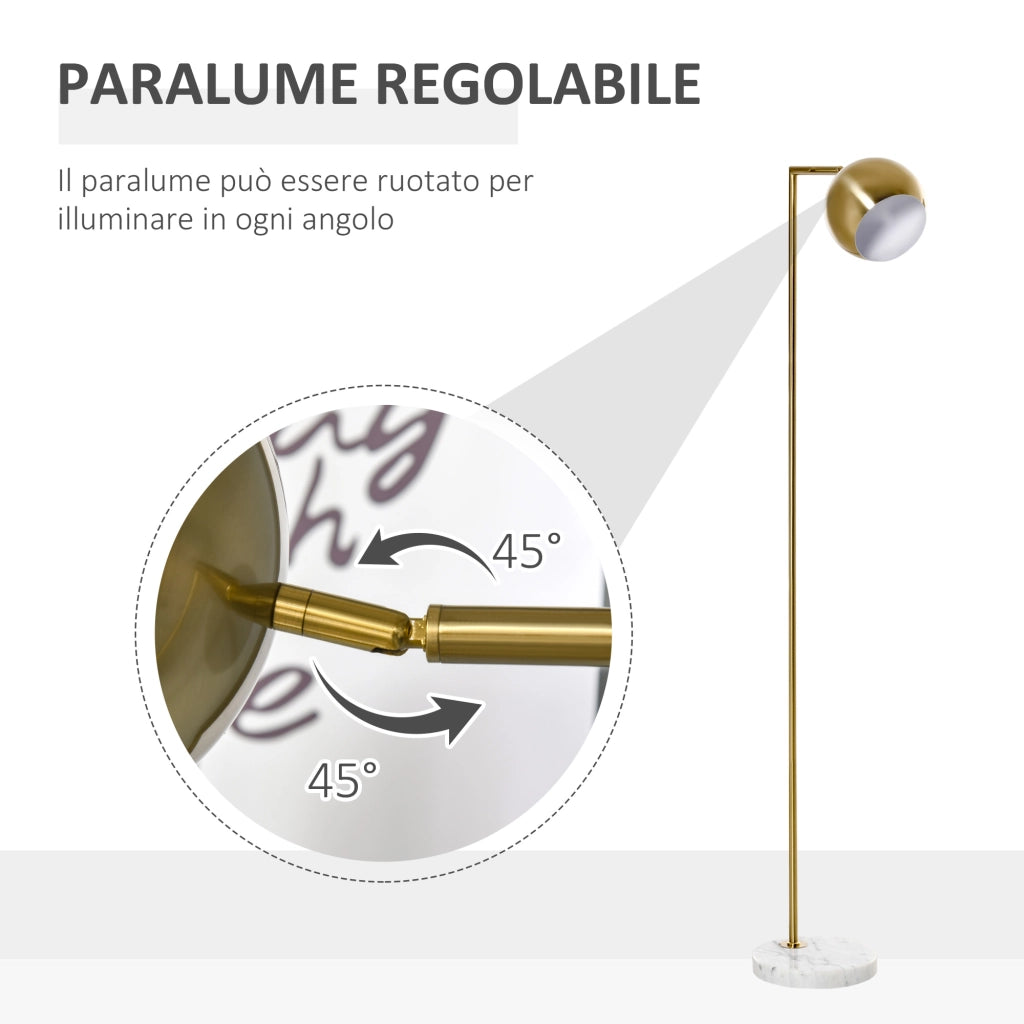 Lampada da Terra Moderna con Paralume Regolabile ¨C Minimal ¨C Oro