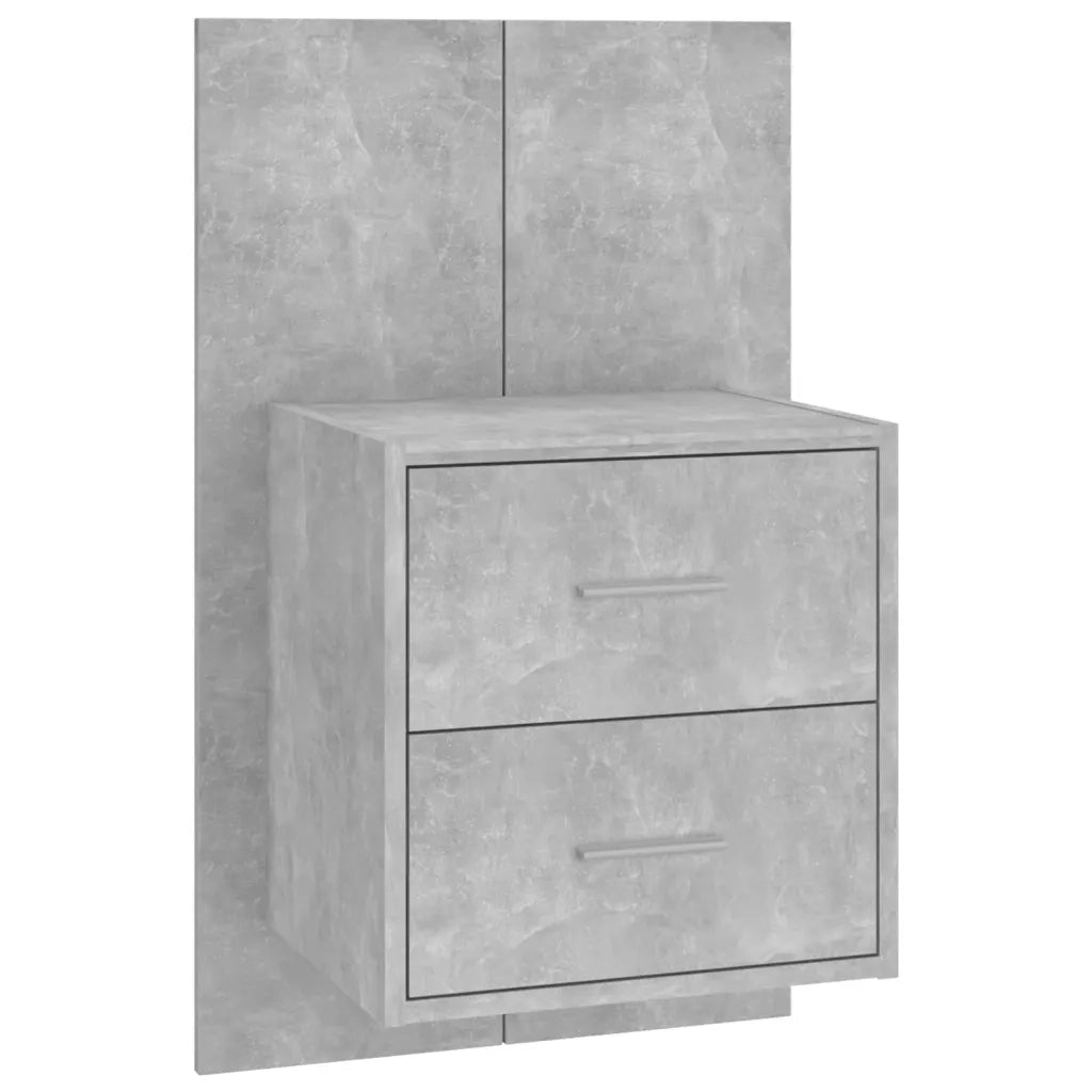 Comodini a Muro 2 pz Grigio Cemento 810998