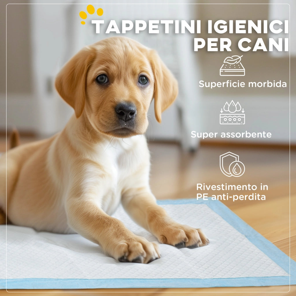 Tappetini Igienici per Cani ¨C Minimal ¨C Blu e Bianco 45x60 cm
