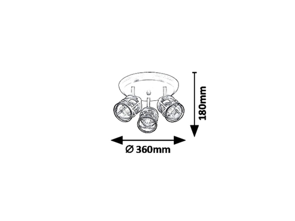 Plafoniera spot bronzo ambra E14 3x40W Oberon Rabalux