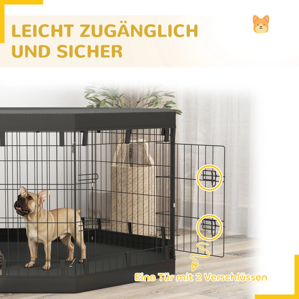 Recinto per Cani ¨C zephmum ¨C Grigio 8 Pannelli 250x100x76 cm
