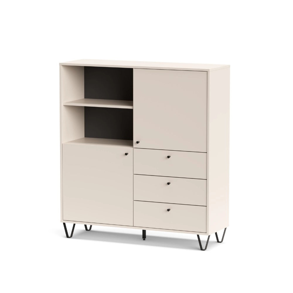 Credenza con ante cassetti e vano a giorno cachemire ALDO6 123,6x40x135H