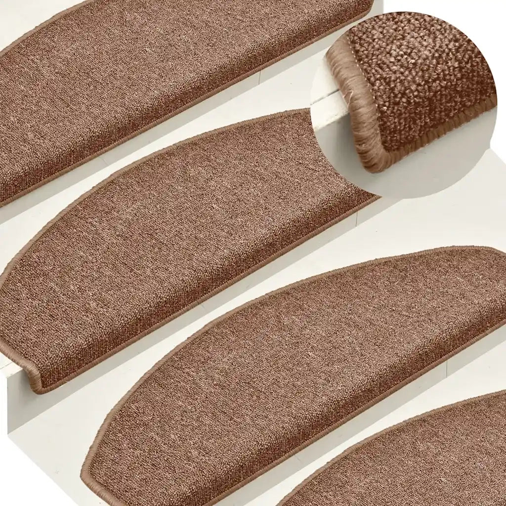 Tappetini per scale 30 pz 65x24x4 cm Marrone Semicircolari Grandi 3365760