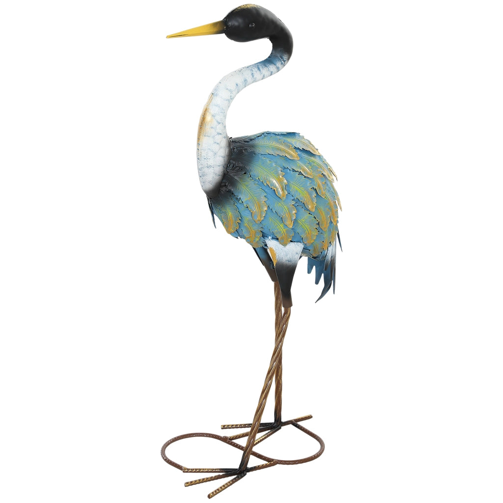 Scultura Airone da Giardino ¨C Xylo ¨C Metallo Multicolore 63 cm