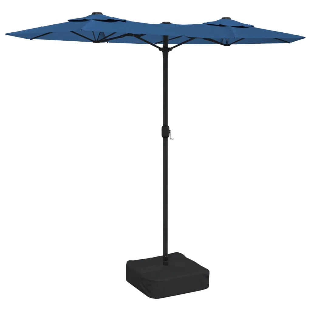 Ombrello | Parasolne a Doppia Testa con LED Azzurro 316x145 cm