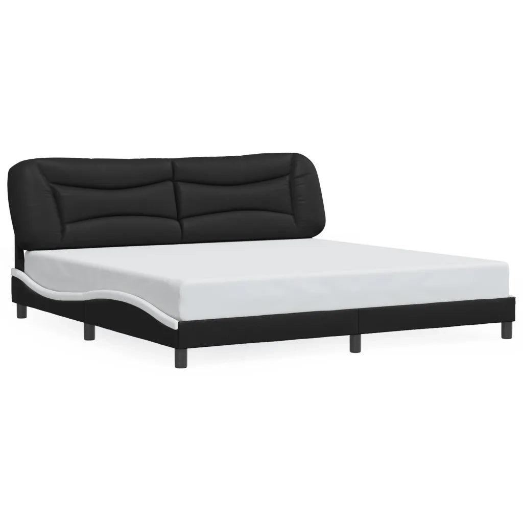 Giroletto con LED senza Materasso Hvar Nero e Bianco 200x200 cm