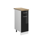 Vicco Mobiletto base per cucina Nero lucido 30 cm , PL Rovere