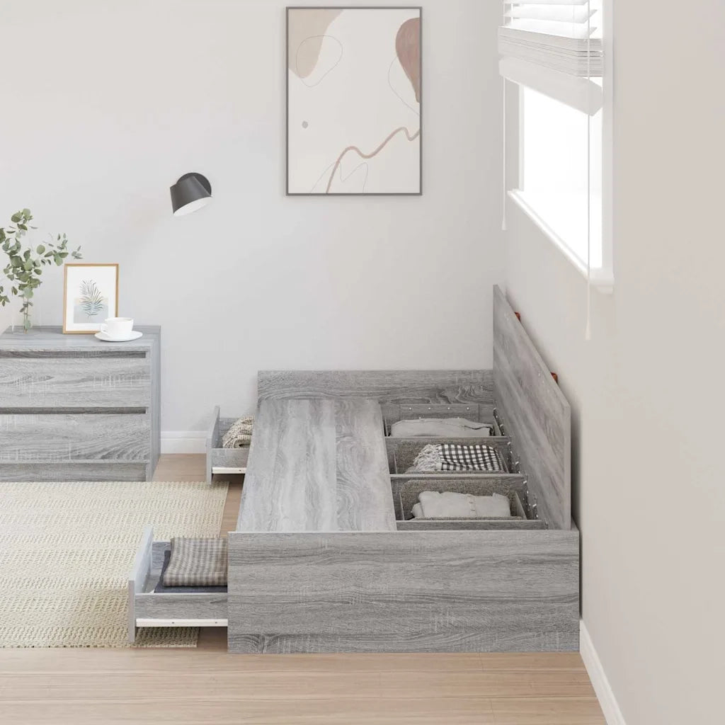 Struttura del letto-Giroletto Grigio Sonoma 80 x 200 cm Legno multistrato 329999