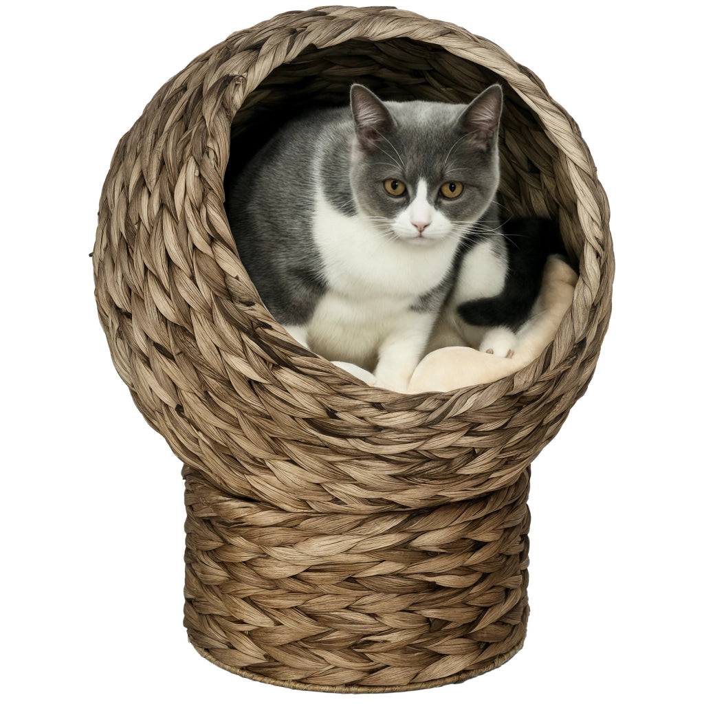 Letto per gatti in rattan con cuscino ¨C Minimal ¨C 40x37x51 cm