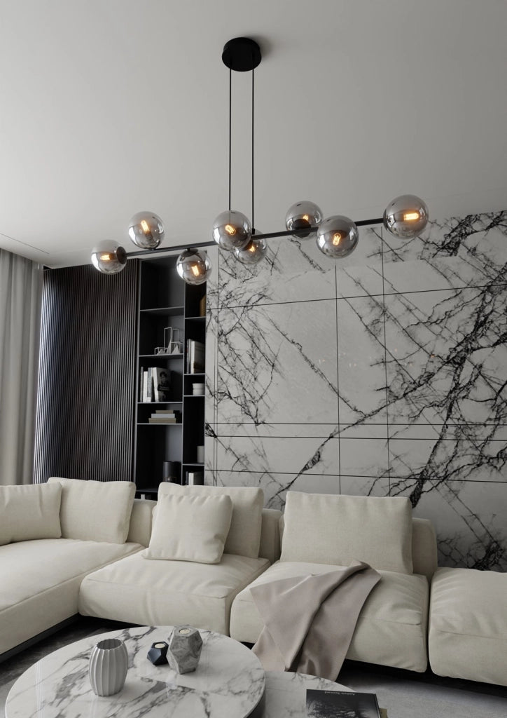 Lampadario Emibig Rossi nero/grafite 8xE14 vetro metallo