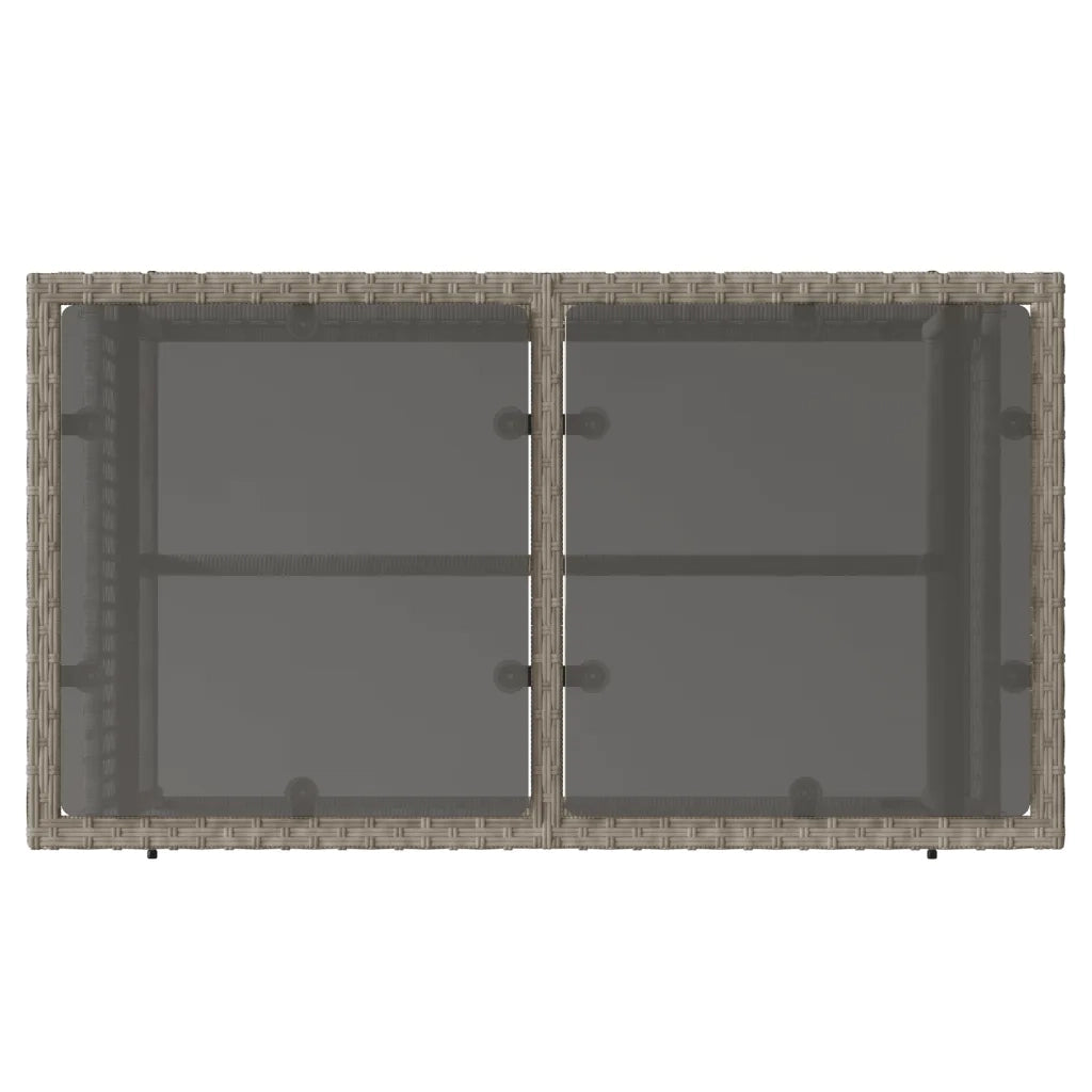 Divano da Giardino 4pz Cuscini-Sofa da Giardino-Divano da esterno Grigio Chiaro Polyrattan e Vetro