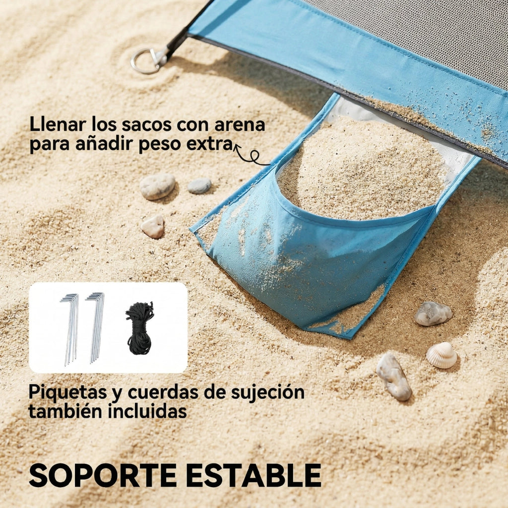 Tenda da giardino per 2-3 persone ¨C zephmum ¨C blu cielo con porta, finestre, sacchi di sabbia, UPF30+ e borsa