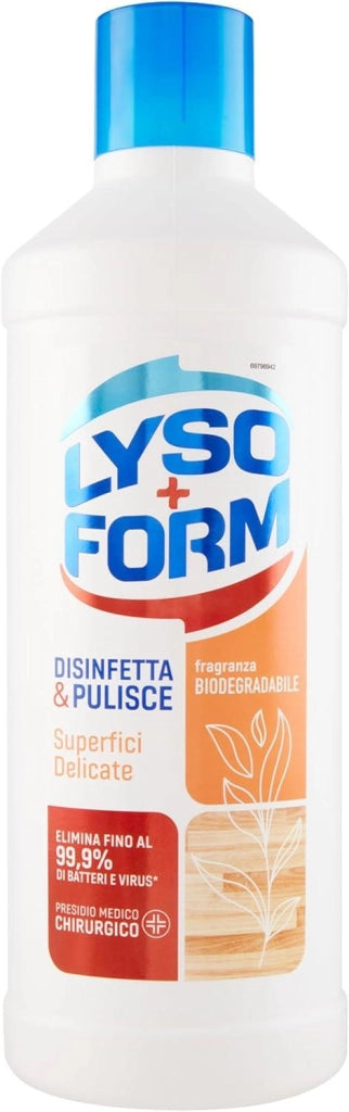 LYSOFORM LIQUIDO PER PAVIMENTI 1,1 LT DISINFETTA E PULISCE PER SUPERICI DELICATE