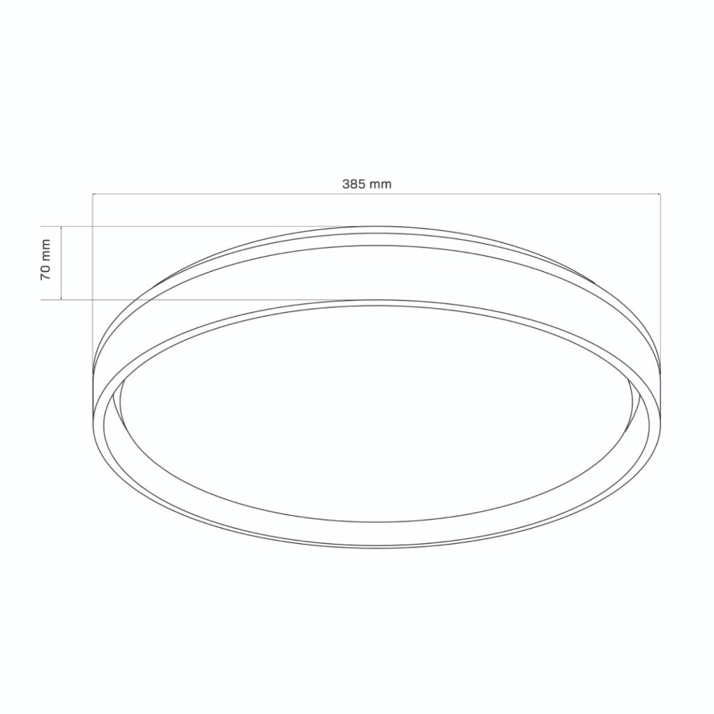 Plafoniera LED 48W tonda 38cm nera con telecomando IP44
