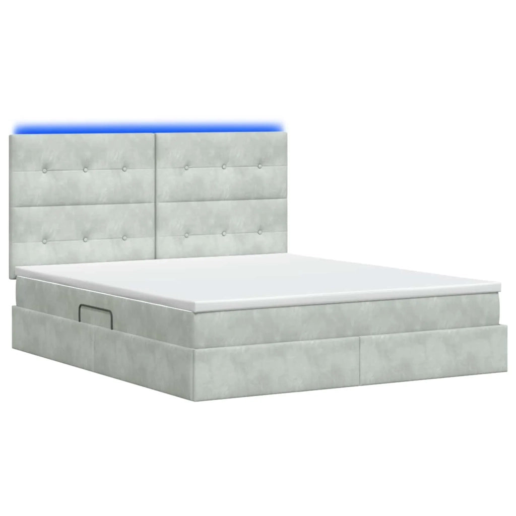 Letto con contenitore LED e materasso Grigio Chiaro 3460146