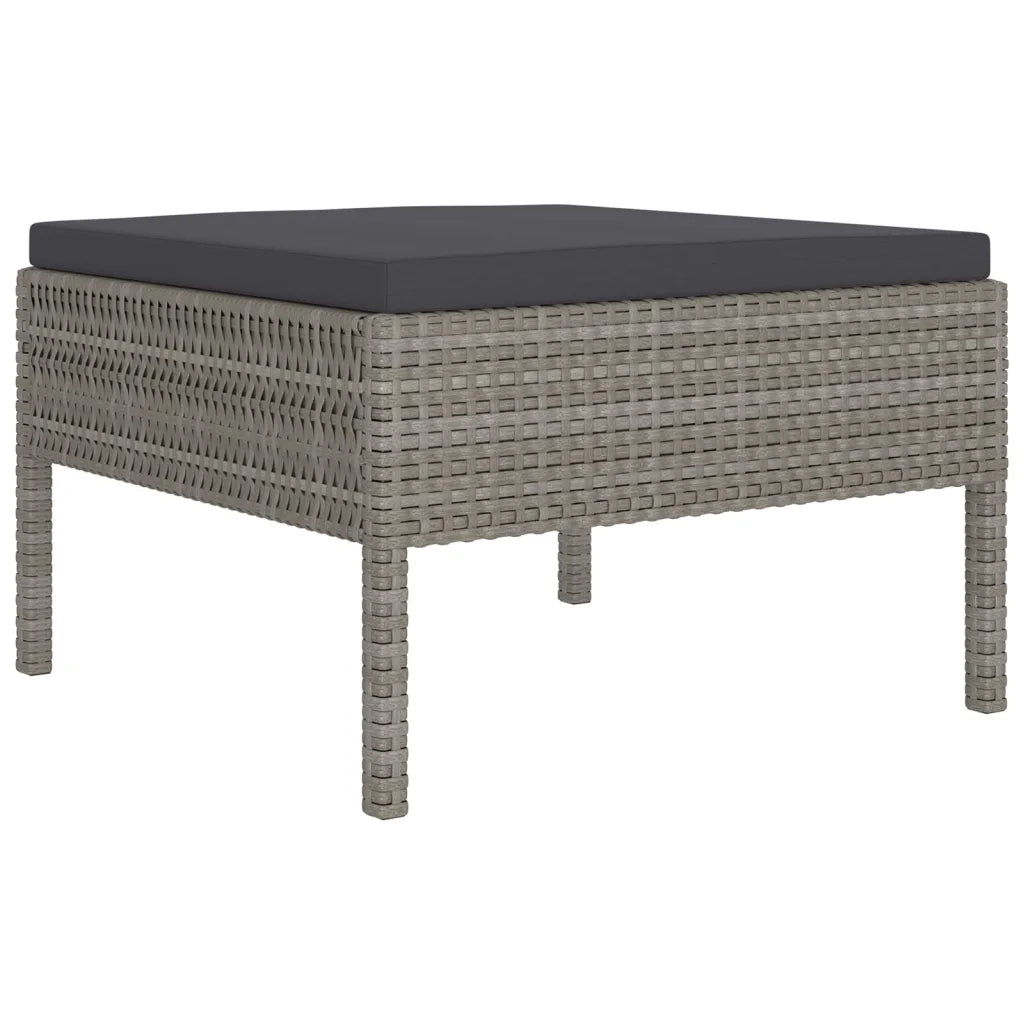 Set Divani da Giardino 12 pz con Cuscini in Polyrattan Grigio 3094526