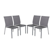Set 4 sedie da giardino impilabili in alluminio e textilene, antracite
