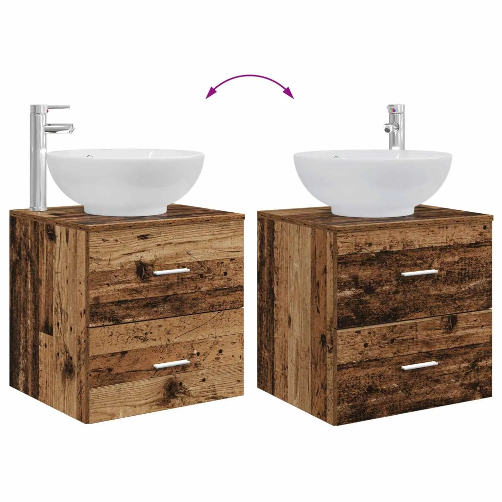 Set di mobili per il bagno 2 pcs Legno antico 3403918