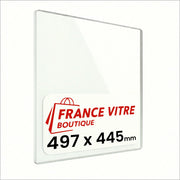 497 x 445 x 4 mm - Vetro per stufa a legna - vetro camino di ricambio - vetro per caminetto resistente al fuoco - France Vitre