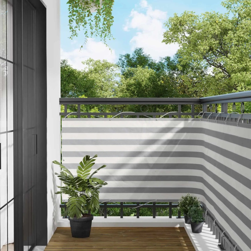 Schermo da balcone Grigio chiaro e bianco 90 x 600 cm 42030936