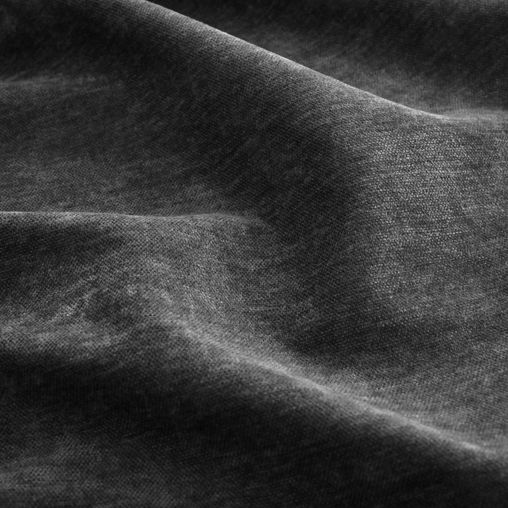 Divano modulare angolare - con pouf contenitore e schienale alto - in chenille nera