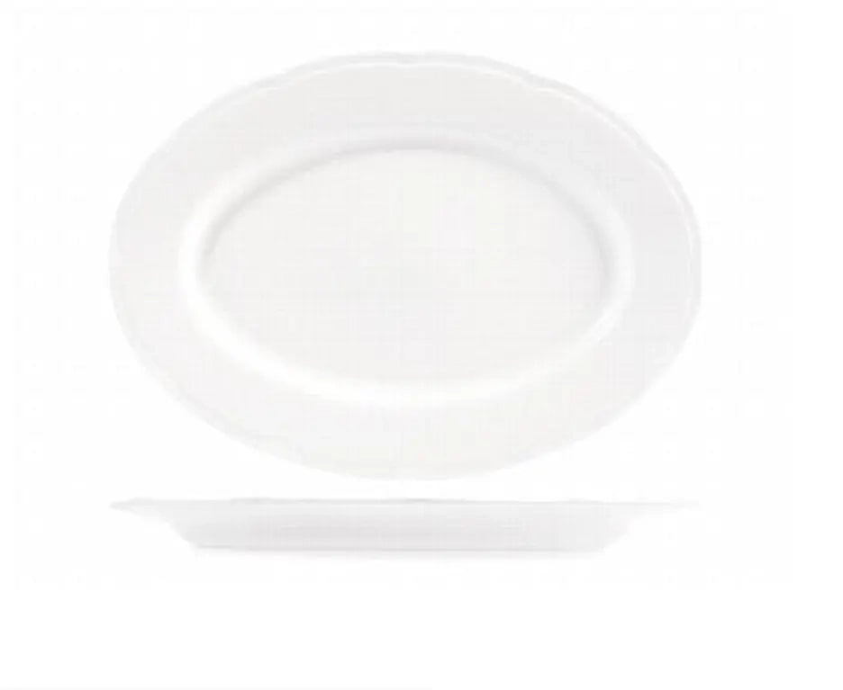 Piatto Ovale in porcel. Palace bianco 34,5x24,5 cm