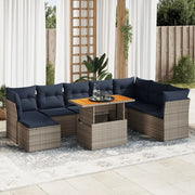Set Divano da Giardino 6 pz con Cuscini Grigio in Polyrattan 3326966