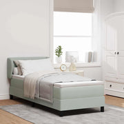 Letto a molle con testiera Grigio chiaro 80 x 200 cm Velluto 3340304