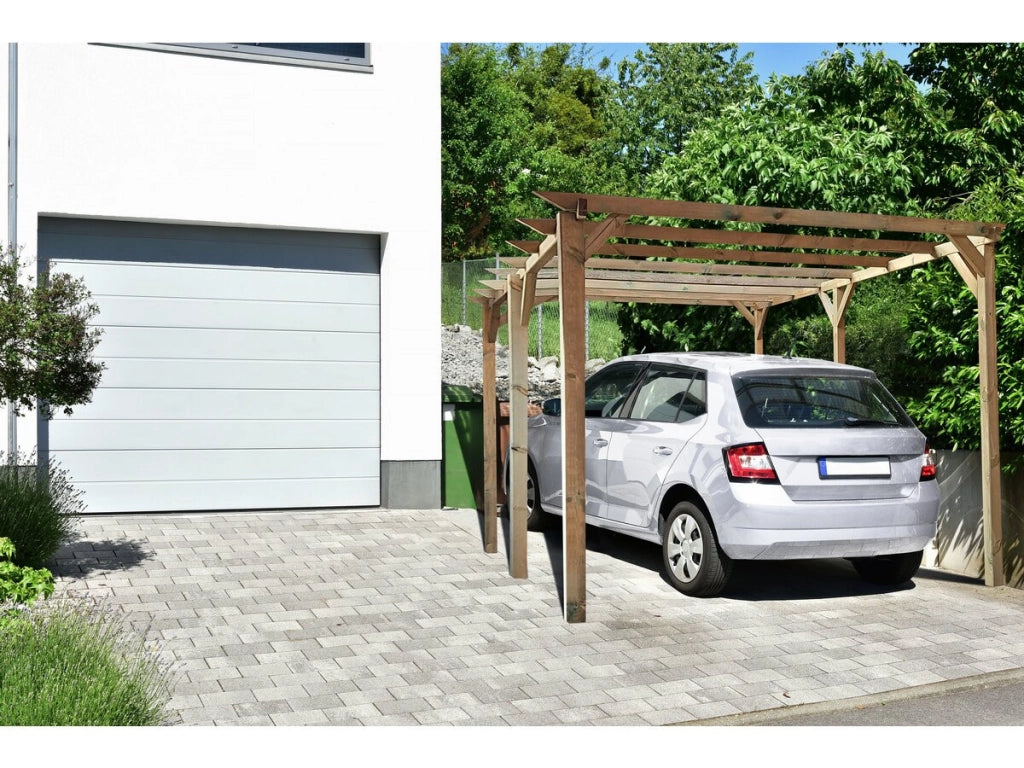 Tettoia per auto in legno "Sunny" da 3 x 5 m