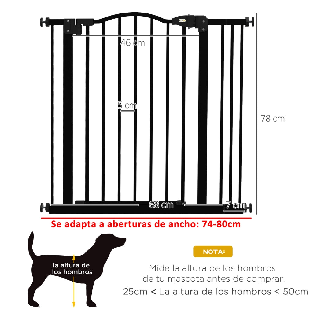 Barriera per Cani Regolabile ¨C Zephmum ¨C Nero 74-87 cm