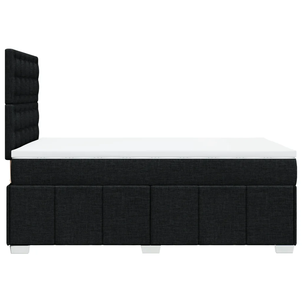 Giroletto a Molle con Materasso Nero 120x200 cm in Tessuto