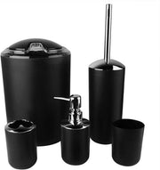 Set di accessori da bagno 6 pezzi - nero