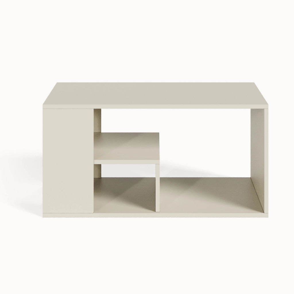 Tavolino Centrale da Salotto Antaa con Vani Aperti 80 x 50 x 40 cm - Color Avena Oatmeal [en.casa]