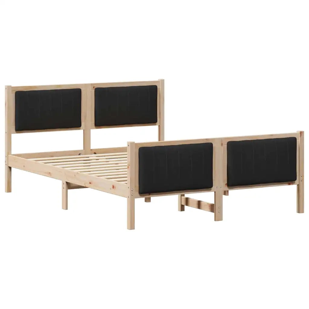 Struttura del letto con testiera-Giroletto con Testiera Marrone e nero 140 x 200 cm 287415