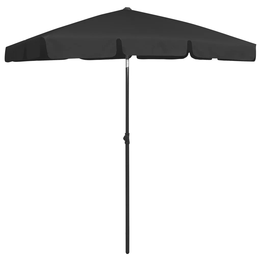 Ombrellone da Spiaggia Nero 180x120 cm 314725