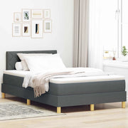 Letto a Sorgente LED con led Grigio scuro 120 x 200 cm Tessuto