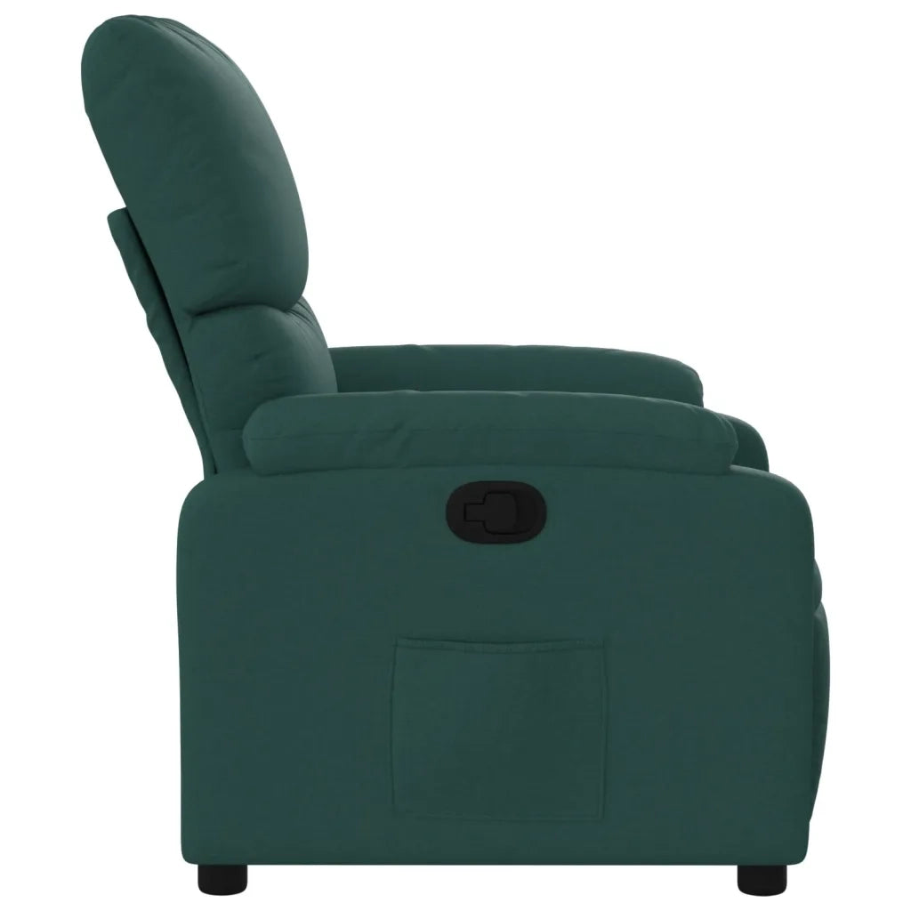 Poltrona Reclinabile in Tessuto Verde Scuro 373416