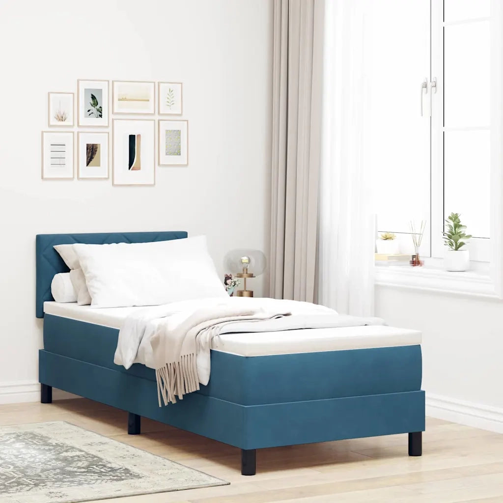 Letto a molle con testiera Blu Scuro 80 x 200 cm Velluto 3339204