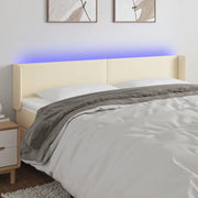 Testiera a LED Crema 183x16x78/88 cm in Similpelle 3123060